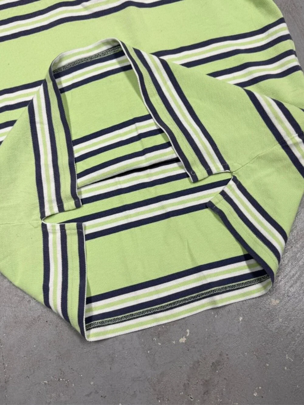 Lacoste Polo Shirt Striped Pique Cotton Short Sleeve Green Small - Picture 5 of 5